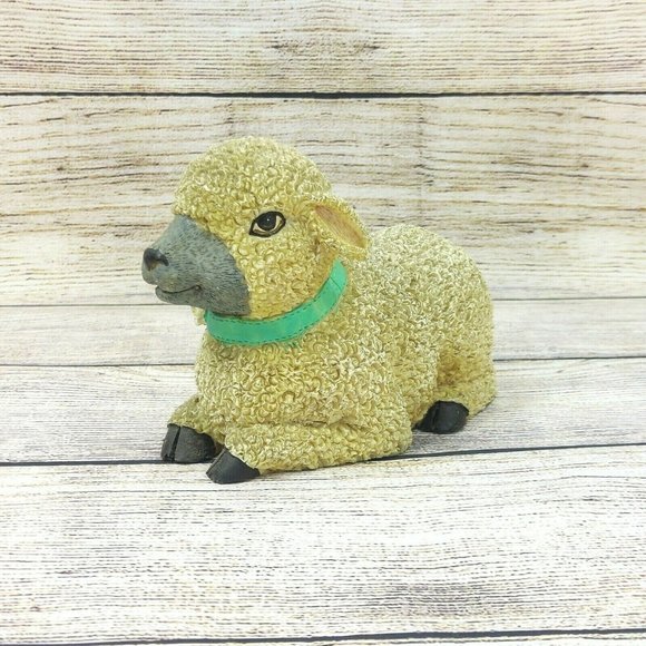 Woolly Resin Sheep Lamb Figurine Christmas Sheep Ornament Home Garden Décor VTG - Picture 10 of 12
